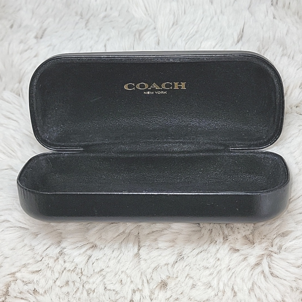 Coach Sunglass Eyeglass Black Leather Hard Case Large
